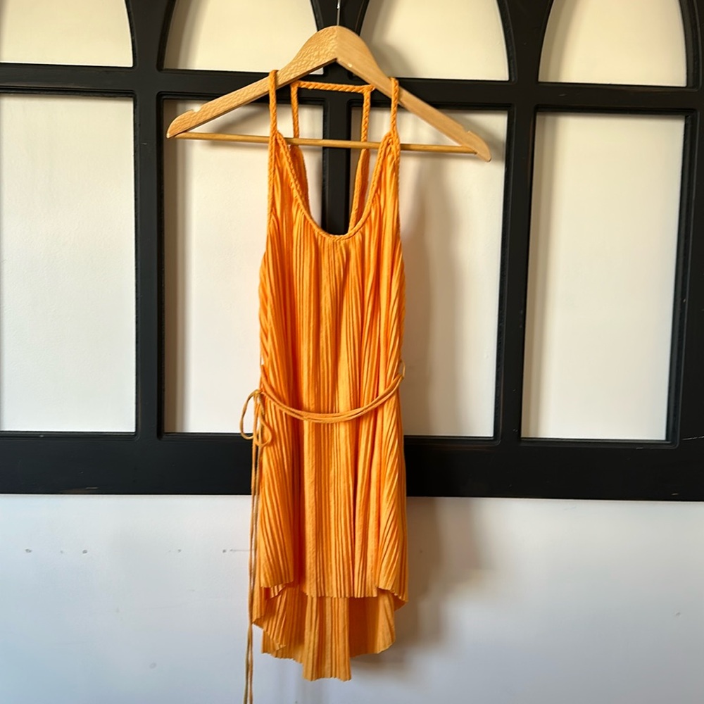 ANTHROPOLOGIE Pleated Tunic w/Braided Straps and Optional Waist Tie